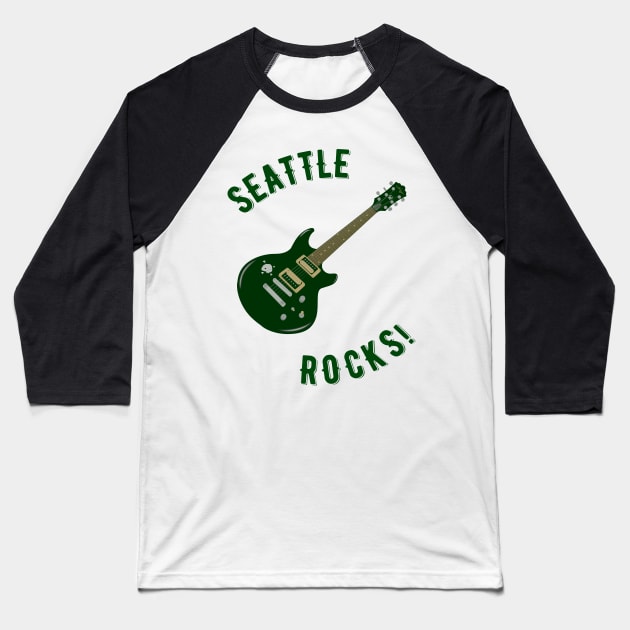 Seattle Rocks! Baseball T-Shirt by MessageOnApparel